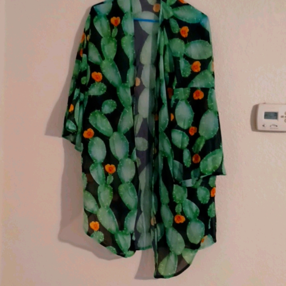 Sheer Cactus  cardigan